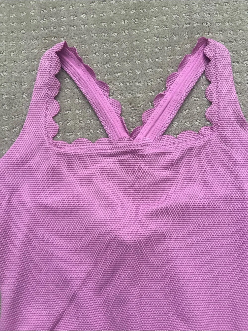 Girl’s Old Navy Lilac Scallop-Trim One-Piece Swimsuit size 14/16 (XL)